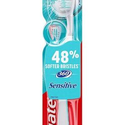 2 Pack: Colgate 360 Extra Soft Toothbrush For Sensitive Tongue & Cheek Cleaner