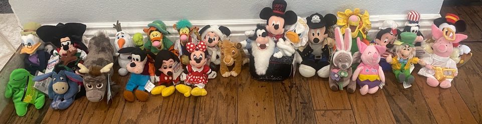 Mix of Disney character, plush beanies