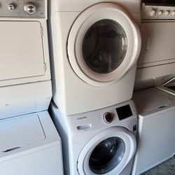 Samsung Front Load Washer And Stackable Gas Dryer Set 
