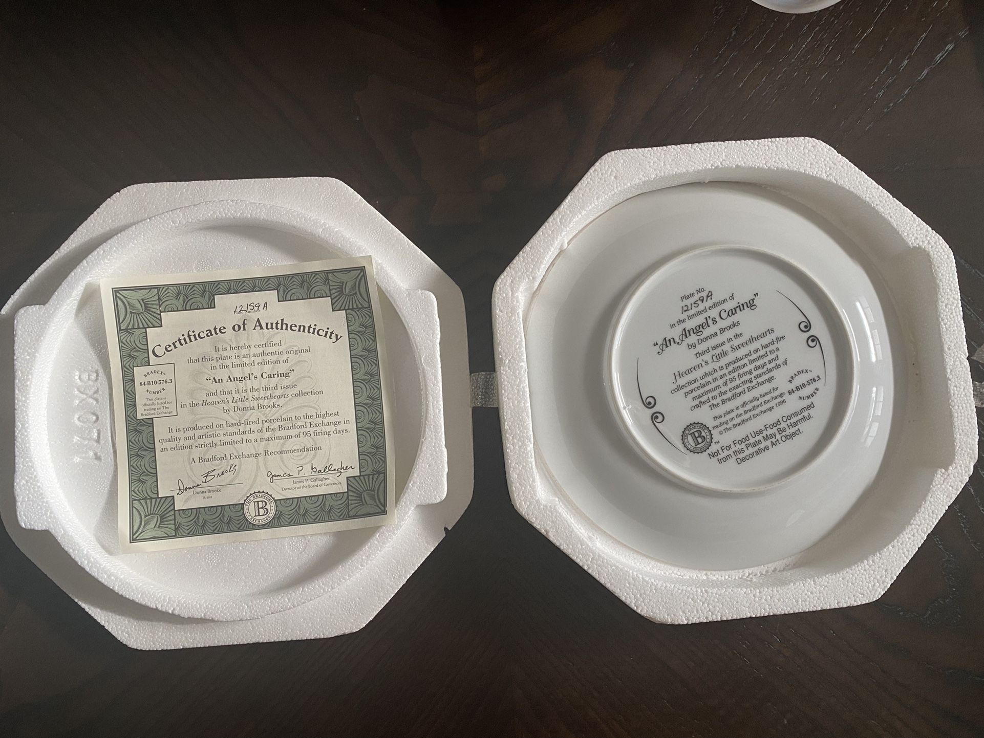 Bradford Exchange " An Angel's Caring" 8" Collector Plate
