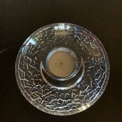 Orrefors Sweden Lead Crystal Disc Tealight Candle Holder