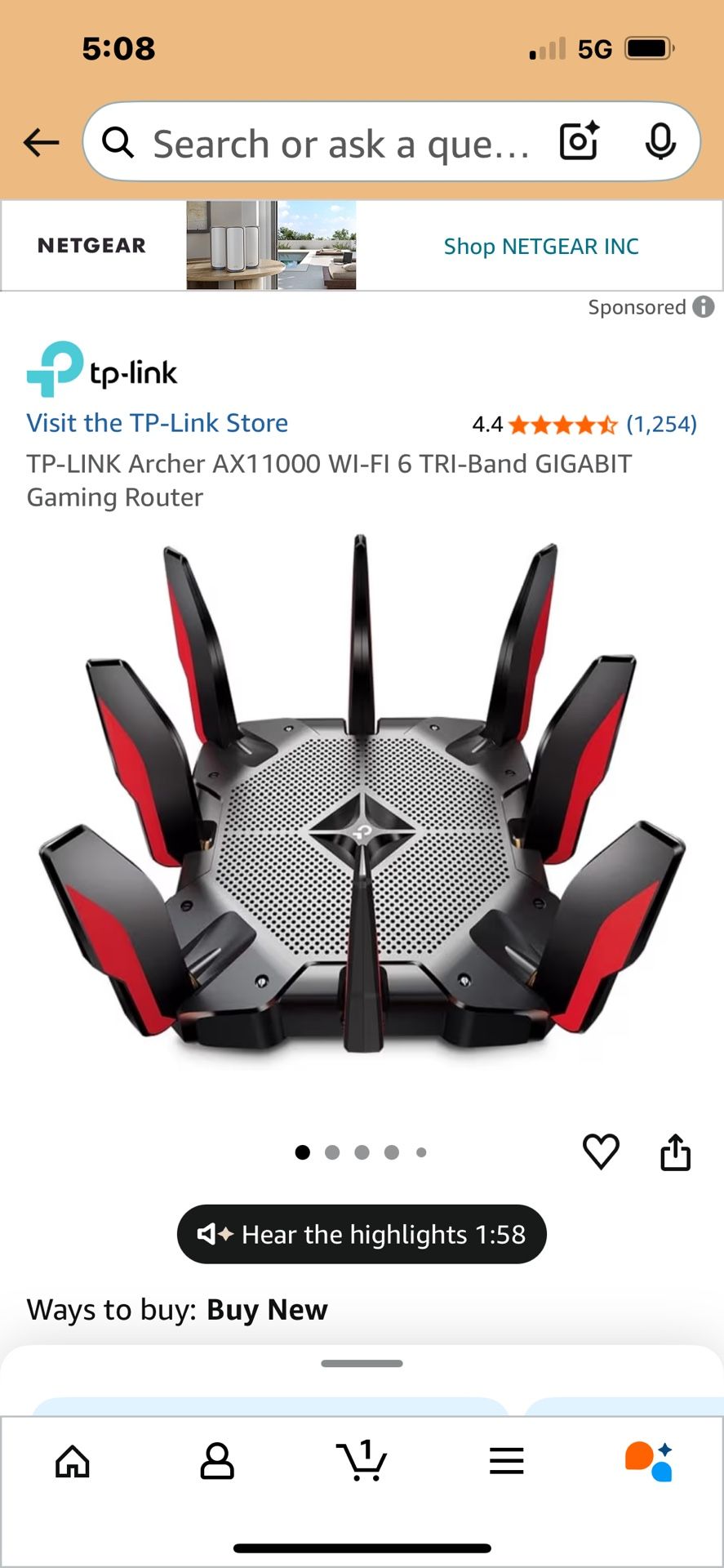 Amazing Moving Deal Perf Condition Tri Band Wi Fi 6 Gaming Router