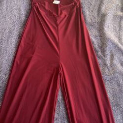 Windsor Burgundy Halter Top Jumpsuit