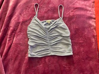 Baby blue glittery crop top shirt