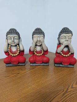 See no Evil Hear no Evil Speak no Evil Buddha set