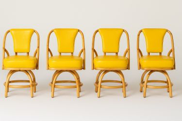 Mid-Century Modern / Tiki / Coastal / 1950s Vintage rattan/bamboo swivel chairs