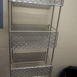 3 Tier Metal Stand Organizer With Baskets