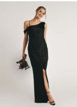 MADDIE Asymmetrical Satin Dress