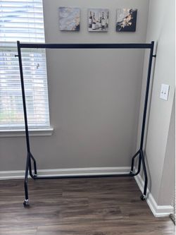 Amazon Basics Heavy Duty Portable Rolling Garment Rack – 19 x 60 x 48 in, Black | Fully Assembled & Ready to Use Clothing Organizer
