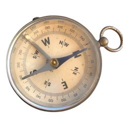 Vintage West German Brass Pocket Compass With Lock Military 