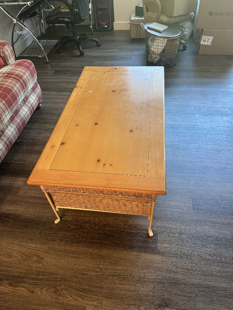 Wood Coffee Table With Storage