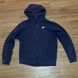 Navy Blue Nike Zip Up Hoodie , Medium Size