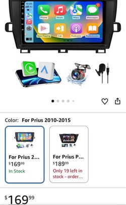 Android 13 Radio Compatible with Toyota Prius 2010-2015 CarPlay Android Auto Touch screen with Backup Camera