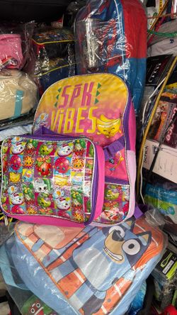Shopkins backpack with lunch bag