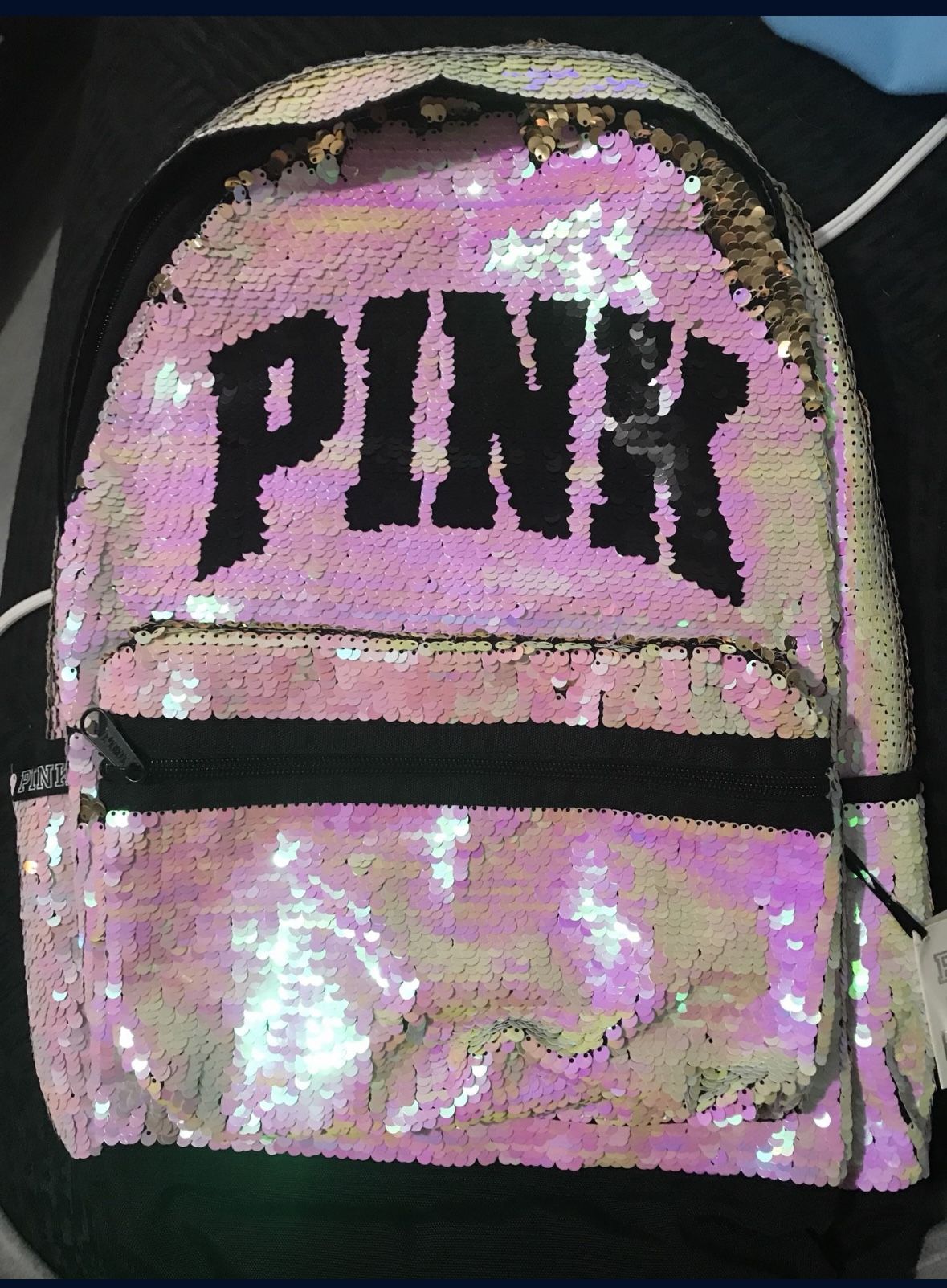 Pink Iridescent Sequin Backpack