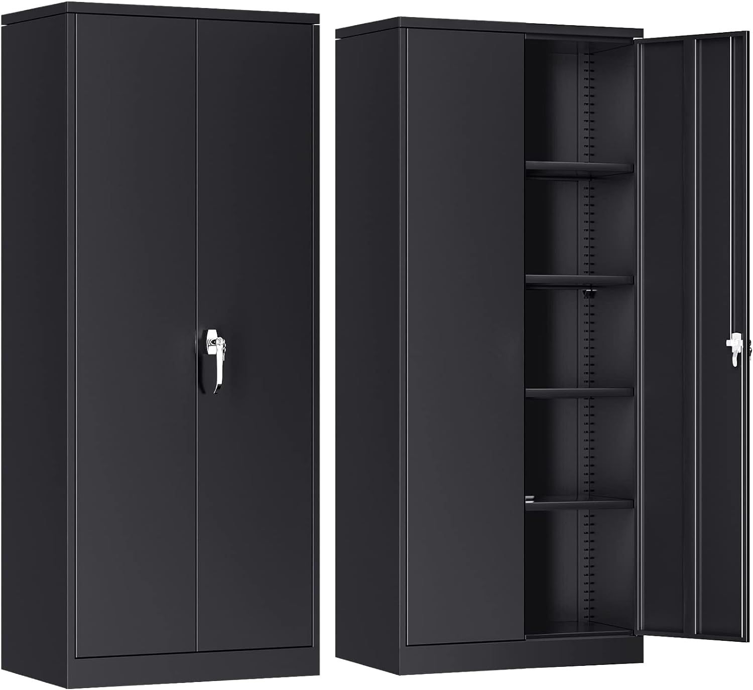One Metal Storage Cabinet with Lock, Lockable 72"