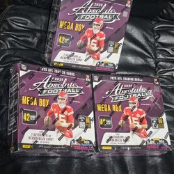 2025 Absolute Football Cards Mega Box! 3 Box Lot! New Factory Sealed! KABOOM!? 