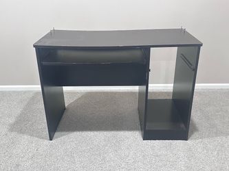 Free Black Computer Desk with Keyboard Tray