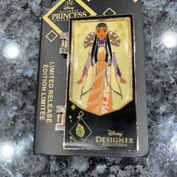 Disney Ultimate Princess Designer Collection Pocahontas Limited Release Pin.  Size approximately 3 inches long and 1 3/4 wide.  Brand new on original 