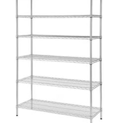 6-Tier Commercial Grade Heavy Duty Steel Wire Shelving Unit in Chrome
