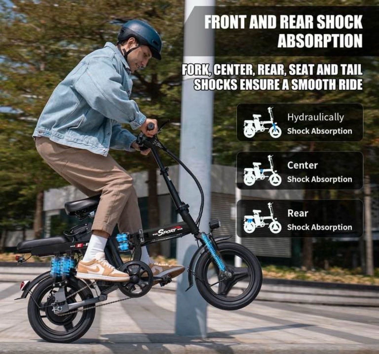 FOLDABLE ELECTRIC BIKE PEAK 750 W-25MPH - RANGE 25-30 MILES