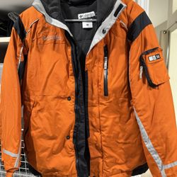 Youth Columbia Insulated Winter Jacket - Size 14/16 (Orange/Black/Gray) – Great Condition!