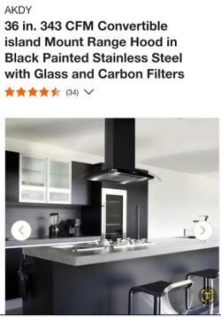 AKDY 36 in. Island Mount Range Hood