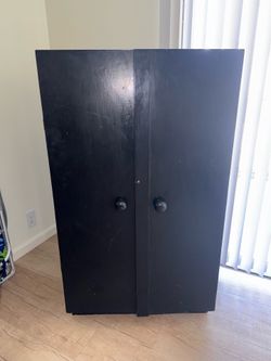 Black cabinet with adjustable shelves