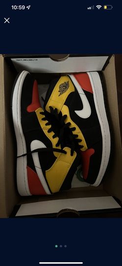 Jordan 1 Mid Black Amarillo Team Orange (GS)
