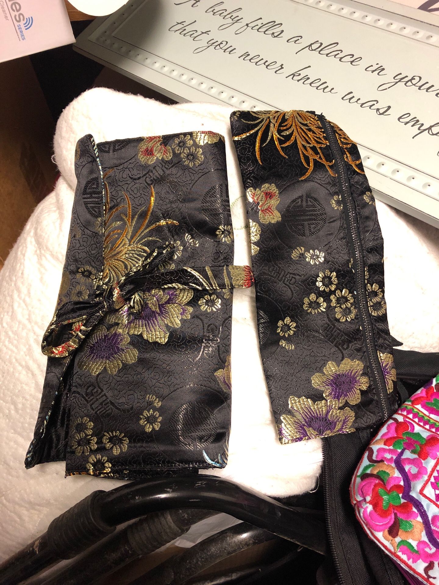 Makeup bag and brush holder