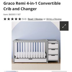 GRACO CRIB WITH CHANGING TABLE AND STORAGE 