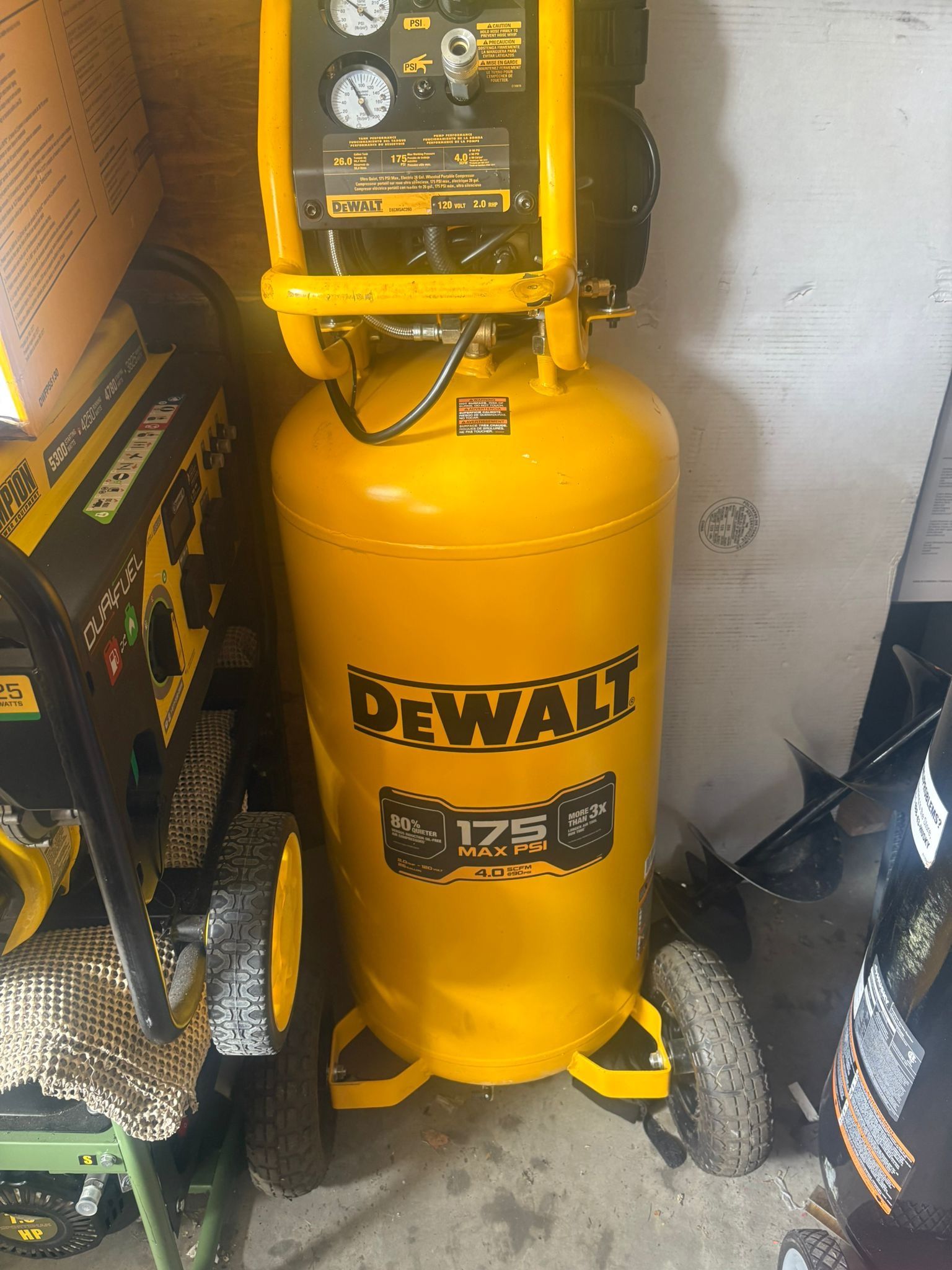Dewalt 26 Gal. 175 PSI Ultra Quiet Portable Electric Air Compressor