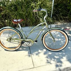 Olive Aluminum Electra 3 Speed Beach Cruiser