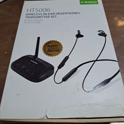 HT5000 Wireless W Ear Headphones Transmitter Set Avantree
