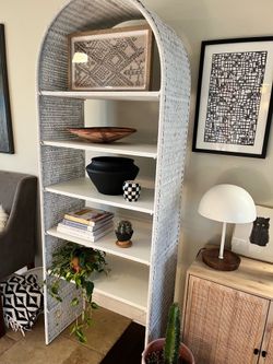 Vintage wicker shelf