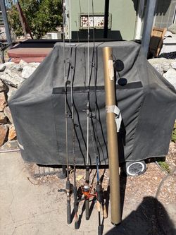 Fishing rods poles and reels with pole holder