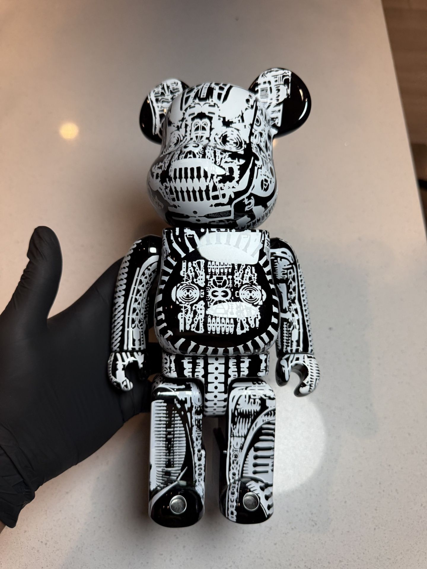 Medicom Toy BE@RBRICK H.R.GIGER WHITE CHROME Ver. 400% 100% Bearbrick