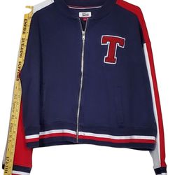 TOMMY HILFIGER Womens X-Large Brickell Bomber Jacket Full Zip RED/WHITE/BLUE