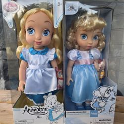 Disney Animators Collection 16 - Doll Alice Cat Dinah and Cinderella Lot of 2