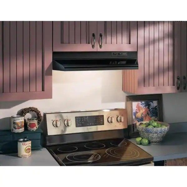 36 in. Under-Cabinet Range Hood, with Light in Black