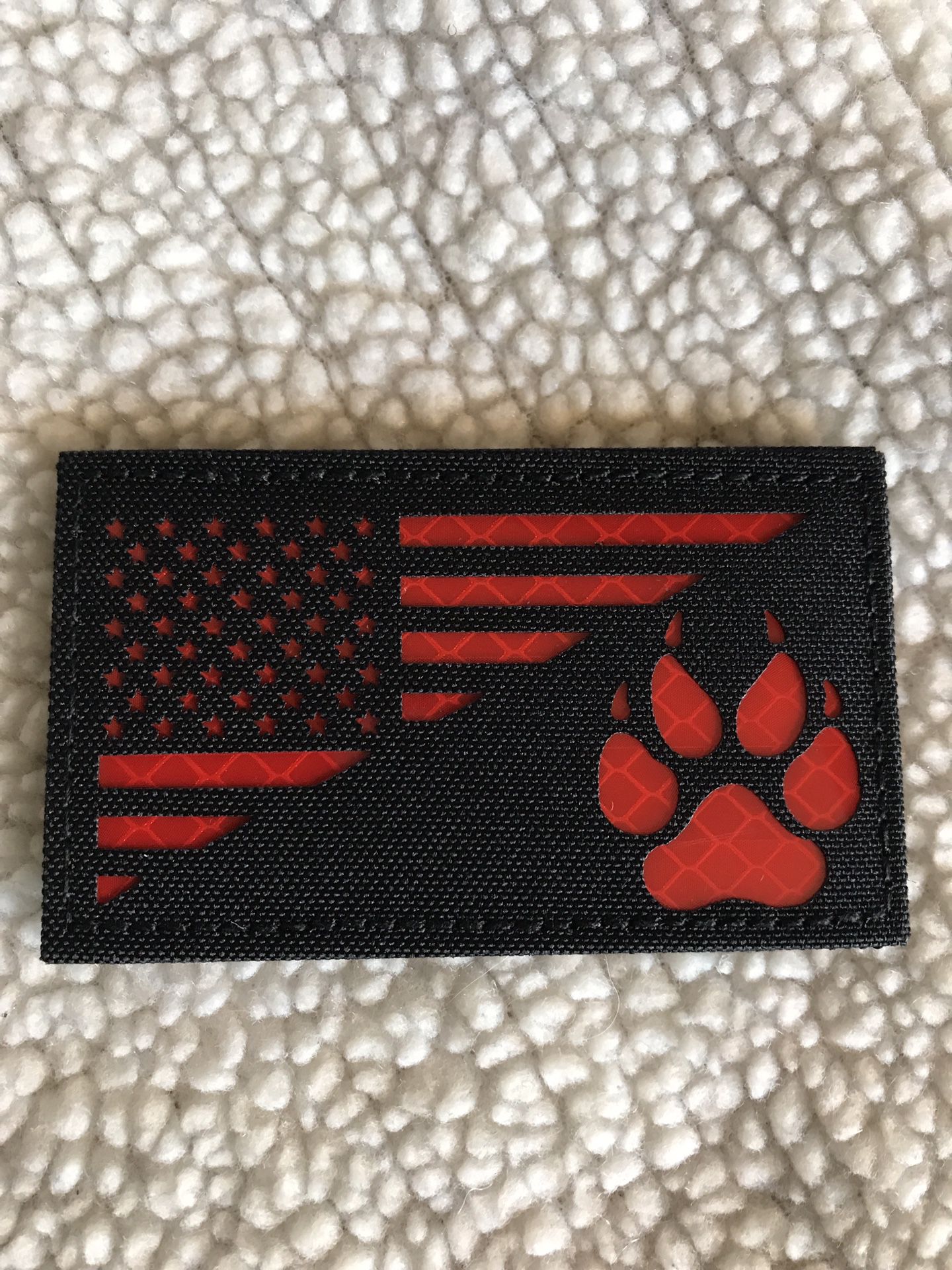 Reflective USA Flag w/ Tracker Paw Tactical Patch 2” x 3.5”
