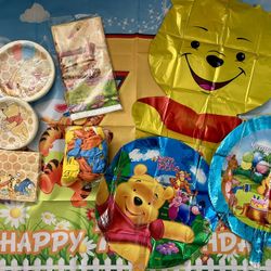 Winnie The Pooh 7th Birthday Party Decoration Supplies. 