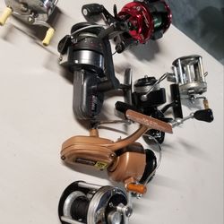 Vintage Fishing Rods Reels And Wooden Lures