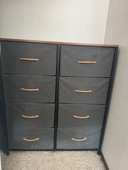 8-Drawer Fabric Dresser with Wood Top