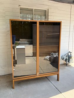 IKEA STOCKHOLM Oak & Smoked Glass Display Cabinet – Ehlén Johansson