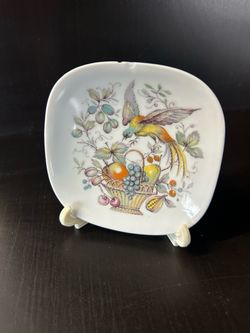 Vintage Limoges France Bird & Fruit Trinket Dish