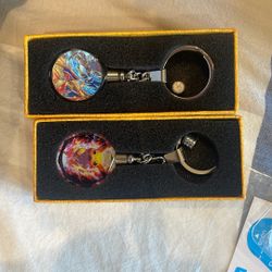 Pokemon Keychain Featuring Charizard And Pikachu