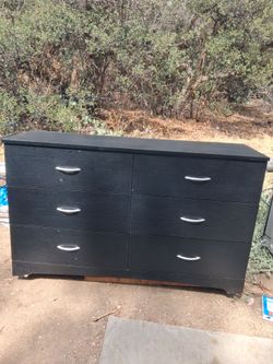 Black 6-Drawer Double Dresser