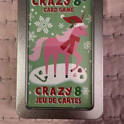 Crazy 8’s Card Game Unicorn Metal Tin 