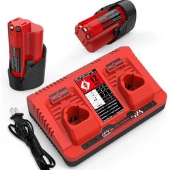 energup 2Pack 12V 3.5Ah Replacement Milwaukee M12 Battery and Charger Kit